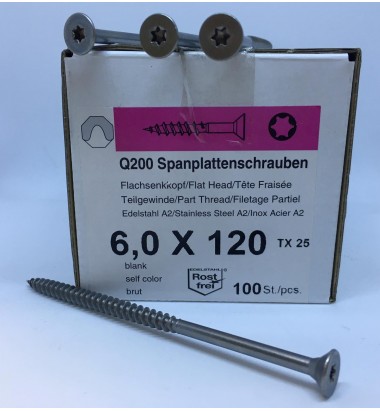 Reisser Q200 plus 6,0×120 A2 – wkręty do drewna 100 szt