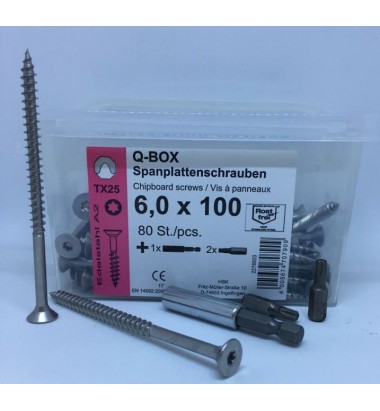 Reisser Q200 plus 6,0×100 A2 – wkręty do drewna Q-BOX 80 szt