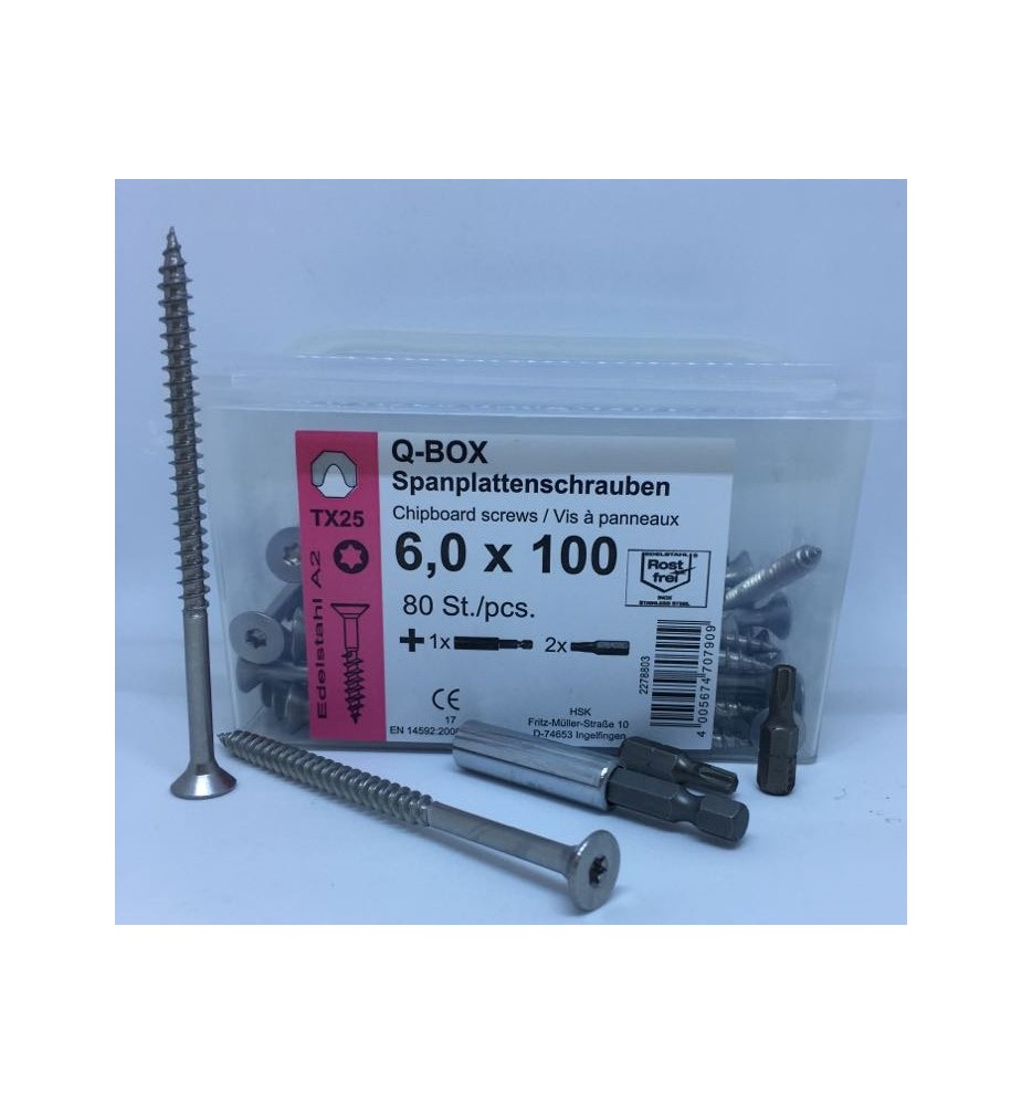 Reisser Q200 plus 6,0×100 A2 – wkręty do drewna Q-BOX 80 szt