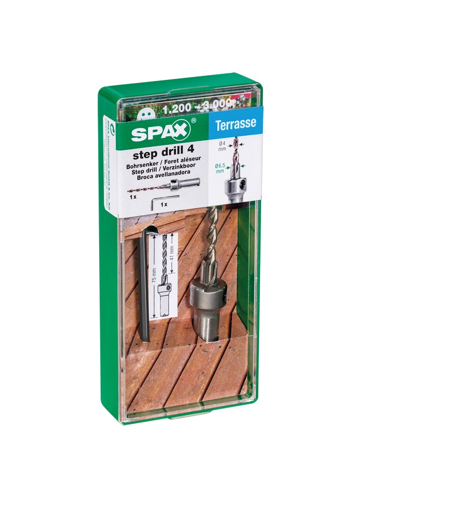 Wiertło stopniowe SPAX Step Drill 4 mm – zestaw z frezem 6,5 mm