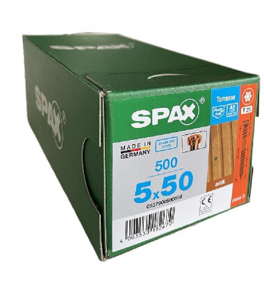 SPAX-D 5×50 A2 stare złoto – wkręty tarasowe 500 szt