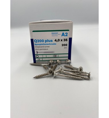 Reisser Q200 plus 4,0×35 A2 – wkręty do drewna nierdzewne 200 szt