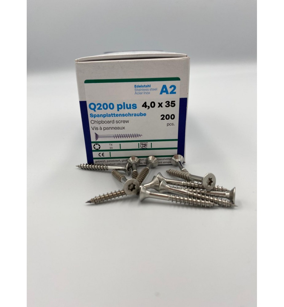 Reisser Q200 plus 4,0×35 A2 – wkręty do drewna nierdzewne 200 szt