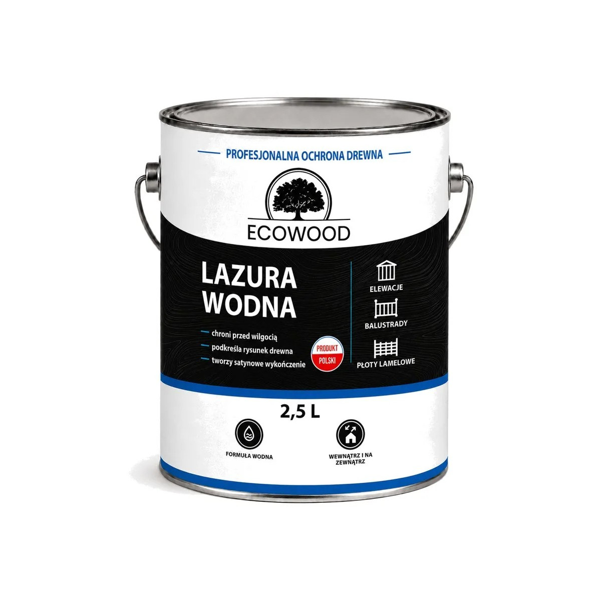 Lazura wodna Ecowood 2,5 L — nowa etykieta