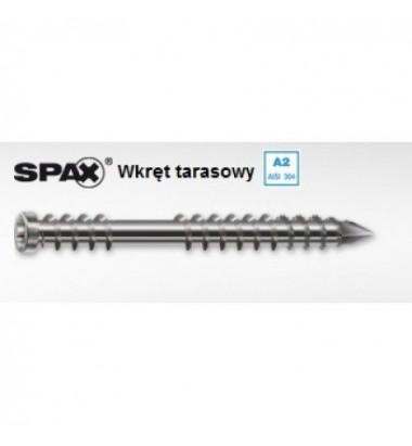 SPAX-D 5×50 A2 srebrny – wkręty tarasowe 200 szt